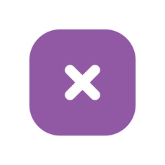 Fototapeta premium Pixelated Purple Button with Cross-Shaped Detailing