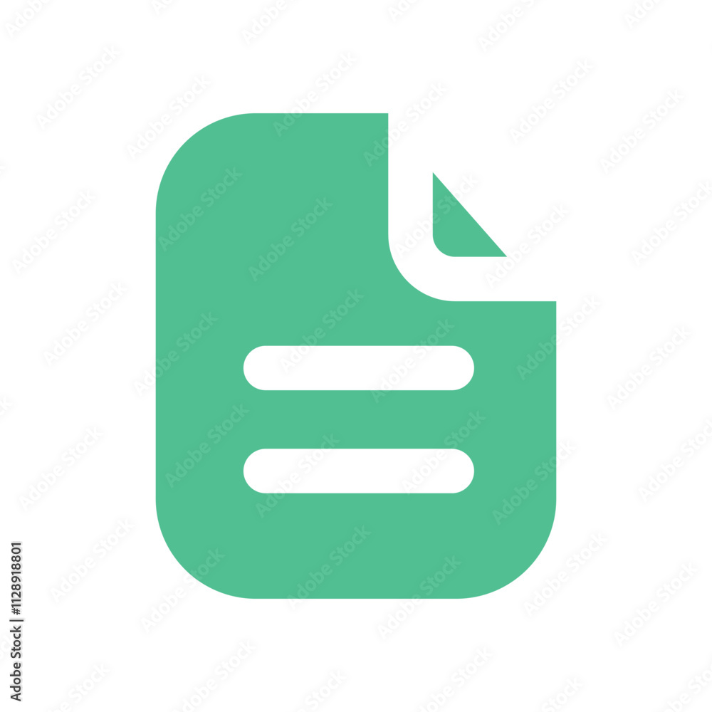 Poster teal document icon: a simple, minimalist representation of a file or document