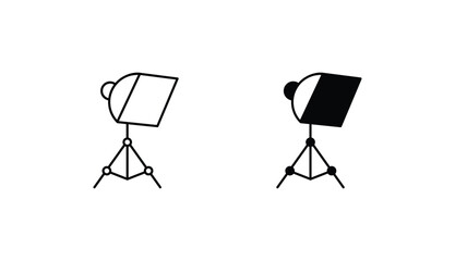 Studio light icon design with white background stock illustration