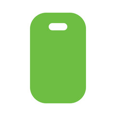 Bright Green Rectangular Tag with a Small Hole at the Top