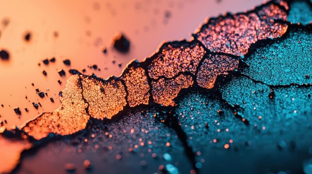 Highresolution image of polymer crystallization under a microscope, intricate molecular patterns