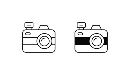 Camera icon design with white background stock illustration