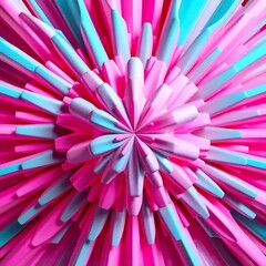 A pink and blue flower with a blue center