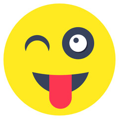 A unique design icon of tongue out face