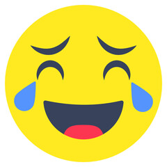 Obraz premium An icon design of laughing emoji