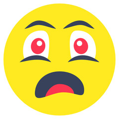 An icon design of pensive face isolated on white background