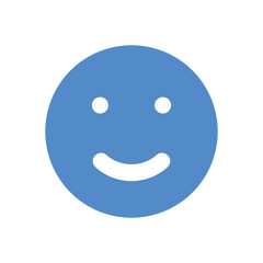 Pixelated blue circle with a small, subtle smile.