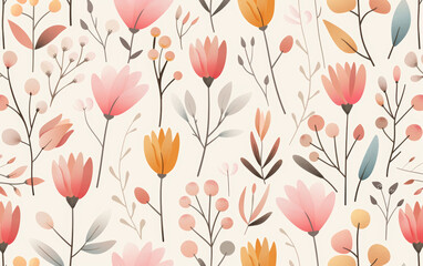 Retro style floral texture art background
