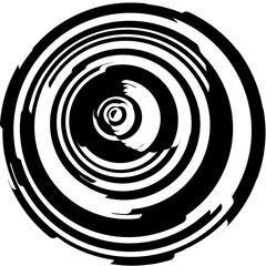 3d render of a spiral, black and white spiral, abstract swirl design, black and white swirl