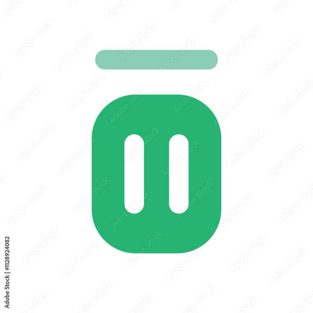 Poster abstract pixel art depiction of a jar or container with a lid.