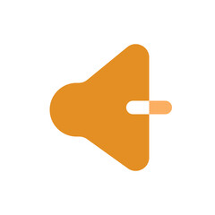 Pixelated Orange Bell with a Small, Light Orange Handle