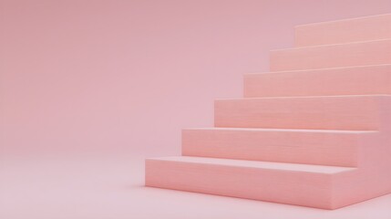 Minimalist pink staircase with soft texture