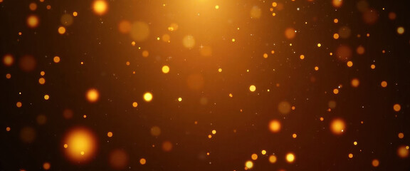 bokeh effect with gold glitter on a deep Brown color background