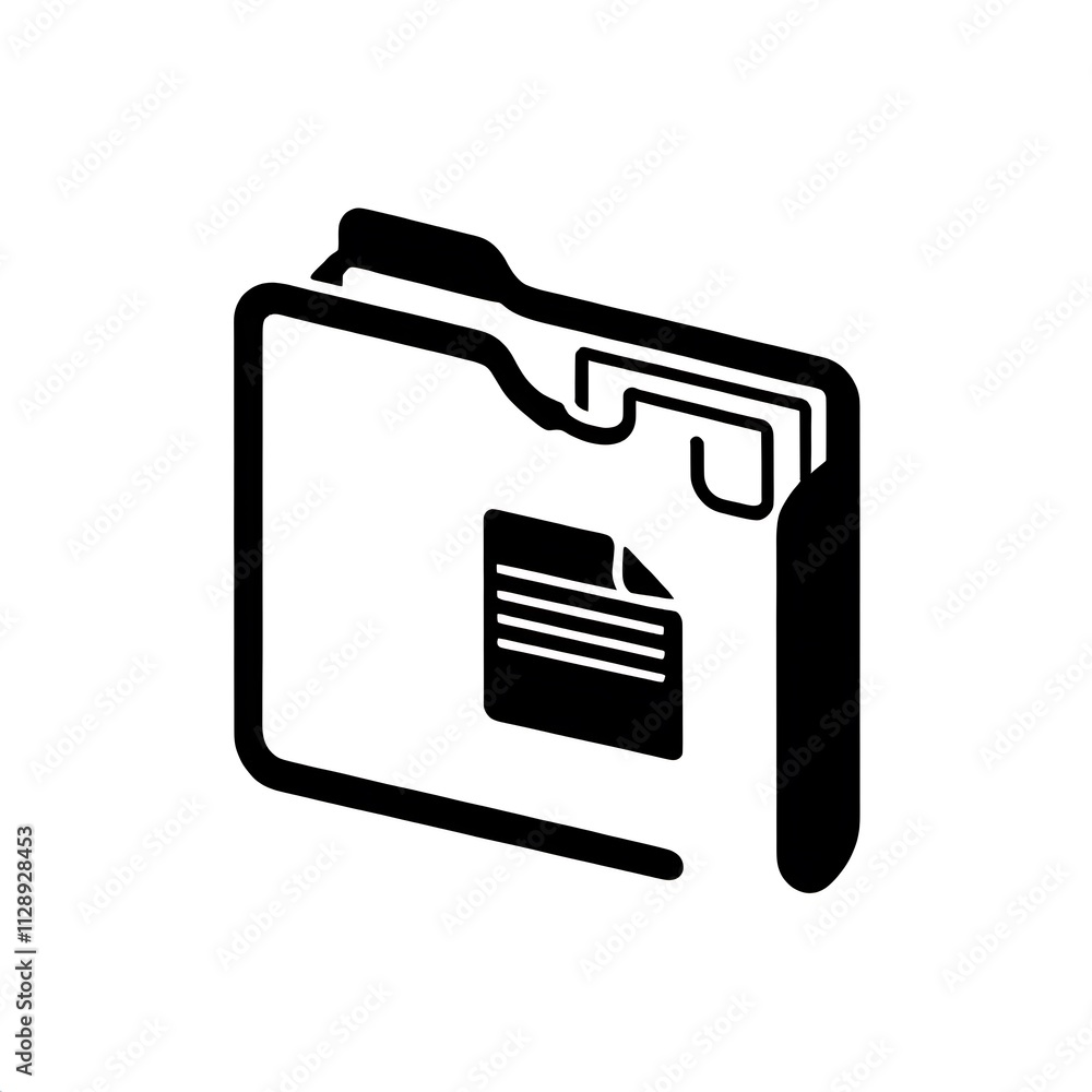Poster folder icon: a simple yet powerful icon depicting a folder with a document inside, perfect for repre