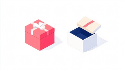 Obraz premium 2D Open Gift Box Surprise: Special Occasion Gifting Ideas for Celebratory Events
