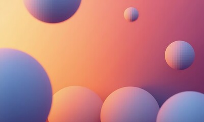 3D colorful sphere with light reflections, set against a blue sky and orange sunset, high quality wallpaper for windows and mac, Generative Ai