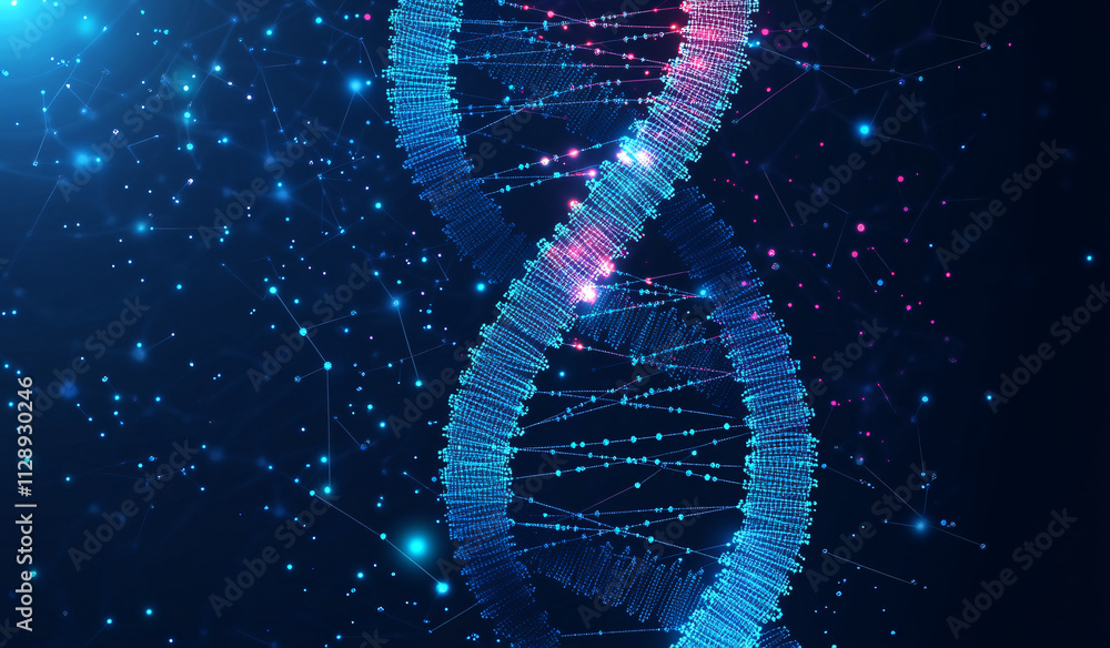 Aufkleber An abstract circular DNA vector background featuring vibrant and colorful elements, symbolizing innovation and life sciences.

