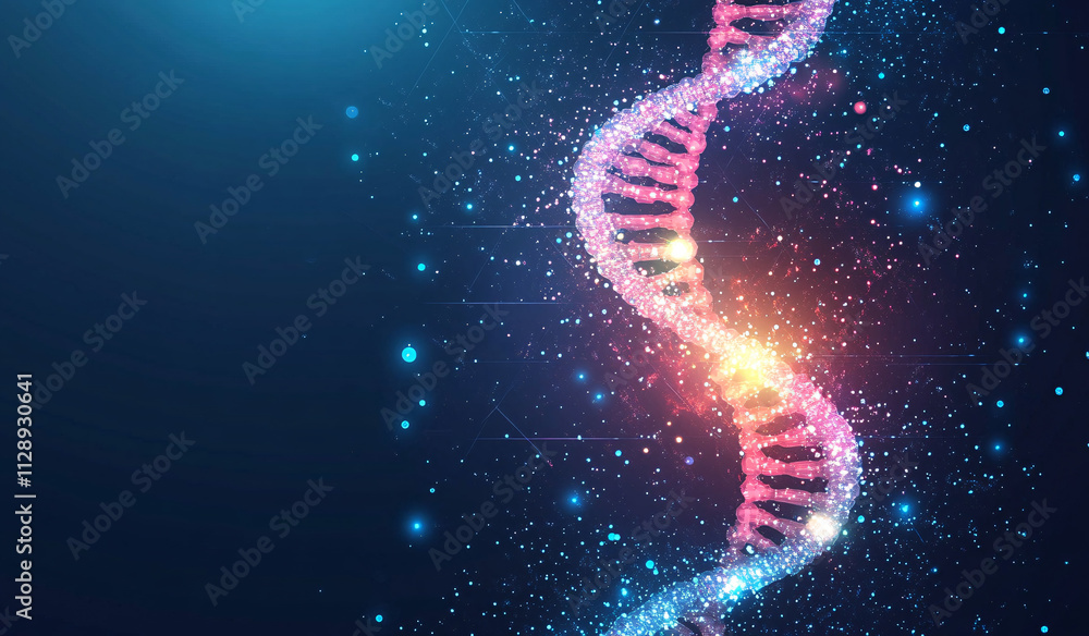 Aufkleber An abstract circular DNA vector background featuring vibrant and colorful elements, symbolizing innovation and life sciences.

