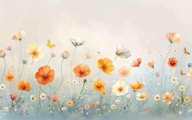 Retro style floral texture art background
