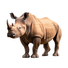Obraz premium A majestic rhino standing in the grasslands of Africa isolated on a transparent background