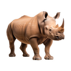 Obraz premium A majestic rhinoceros standing in the grasslands of Africa isolated on a transparent background