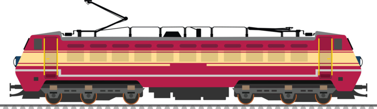 locomotive isolated on white background, Locomotive vector, Indian  WAP4 Electric Locomotive