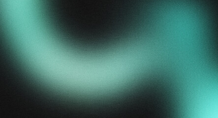 Fototapeta premium Teal Glow on Dark Grainy Background Noise Texture, backdrop banner poster cover wallpaper design