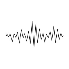 Sound Waveform Equalizer. Black Audio Wave Digital Vector Illustration.