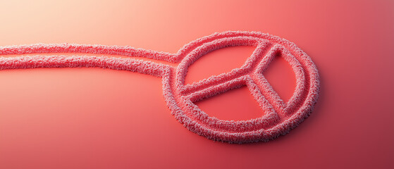 Abstract Peace Symbol in Coral.