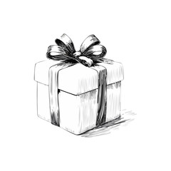 Christmas Gift Present Sketch Celebration Decoration Winter Event Festival of X-Mas
