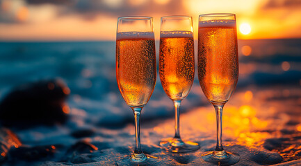 New Year Celebration With Champagne.