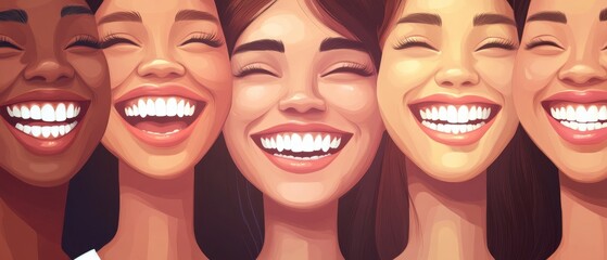 Radiant Smiles of Diverse Women: A Celebration of Beauty and Friendship
