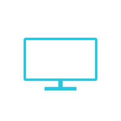 Monitor Icon. Isolated on white background. Blue icon set.