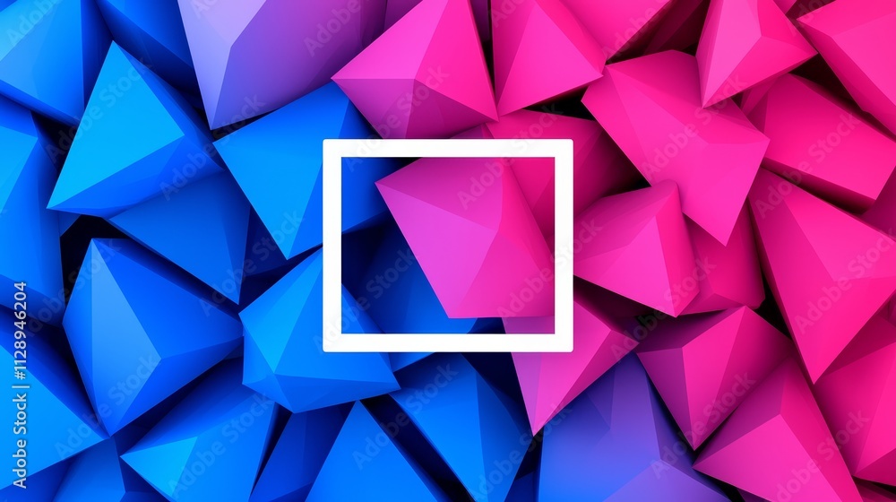 Poster a dynamic geometric pattern with a blank space for customization.