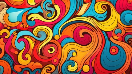 Abstract Colorful Swirls and Waves Pattern Design