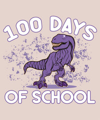 Obraz premium 100 days of school t-shirt design vector illustration