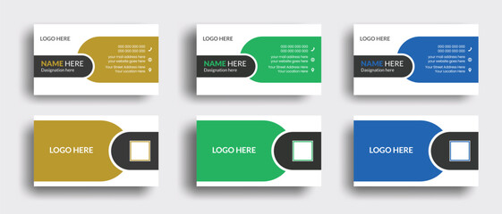 Corporate creative business card layout color template design