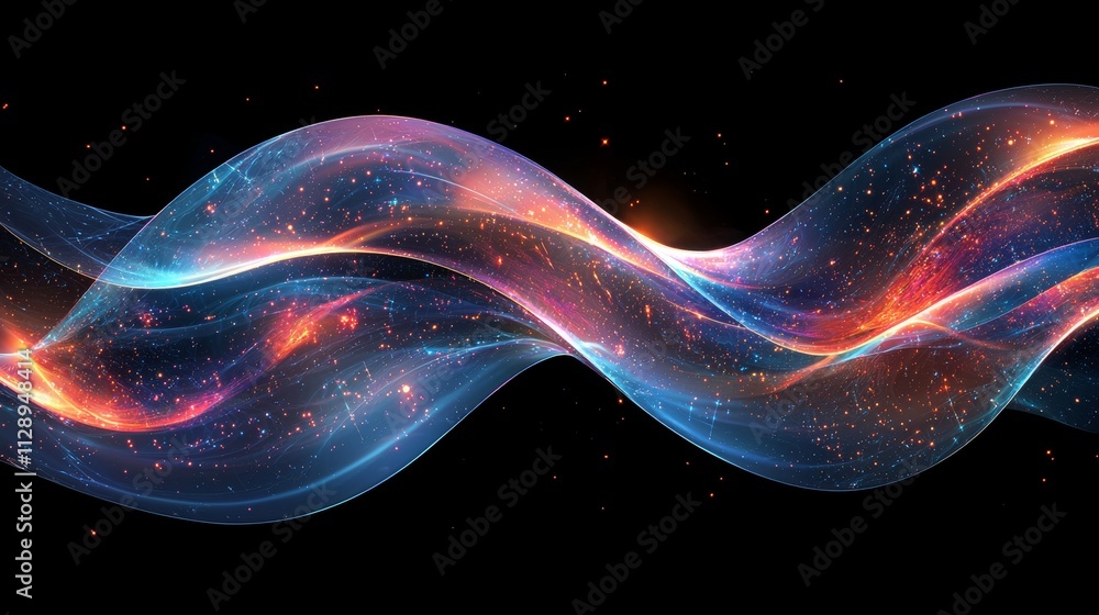 Poster a 3d render of an abstract minimalist design featuring an iridescent glass shape.
