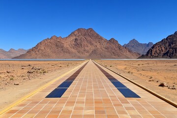 A solar farm with rows of gleaming panels, efficiently converting sunlight into clean energy
