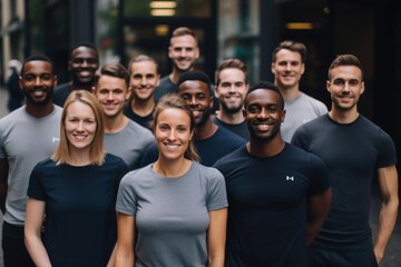 Group portrait of a diverse group of office coworkers