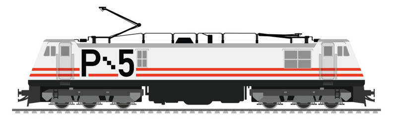 locomotive isolated on white background, Wap locomotive vector, train engine, Indian railways
