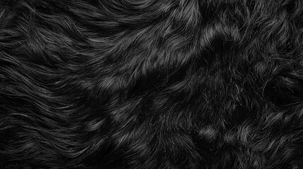 Naklejka premium Animal fur texture in black, suitable for a background. Fur Texture. Illustration.