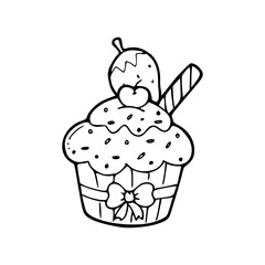 cartoon of birthday cake coloring page