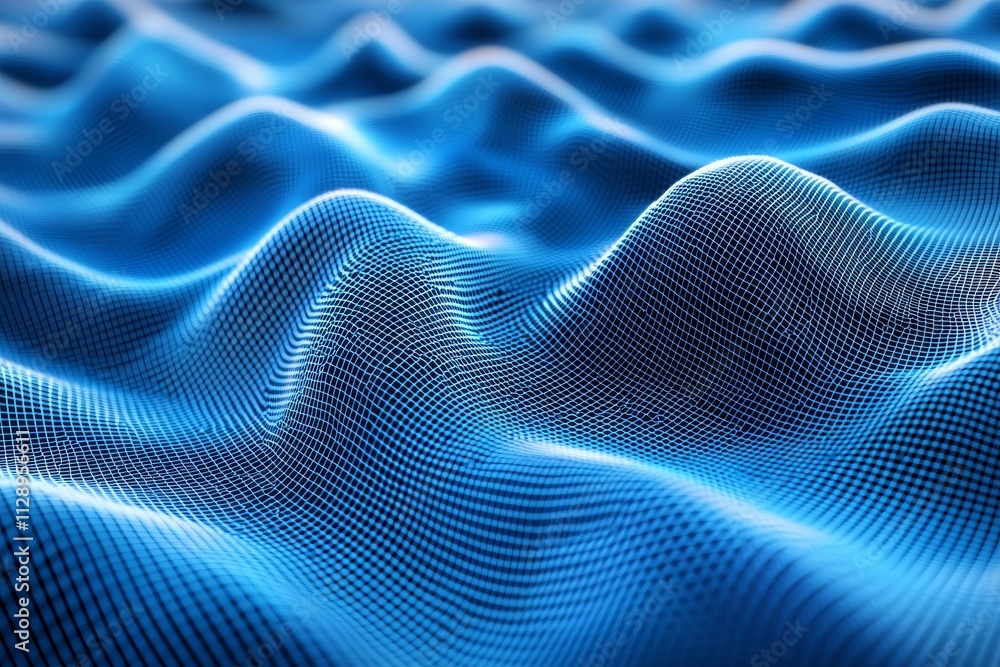 Poster an abstract 3d rendering of a chaotic plexus surface, featuring a contemporary background with a fut