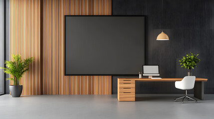 Professional desk arrangement in a modern office setup with sleek decor and well-organized workspace, 3D rendering