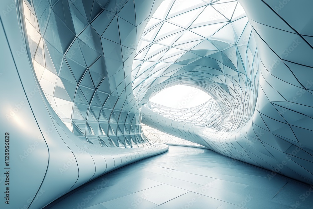 Poster a modern background showcasing a chaotic plexus surface in 3d, with a futuristic polygonal shape. th