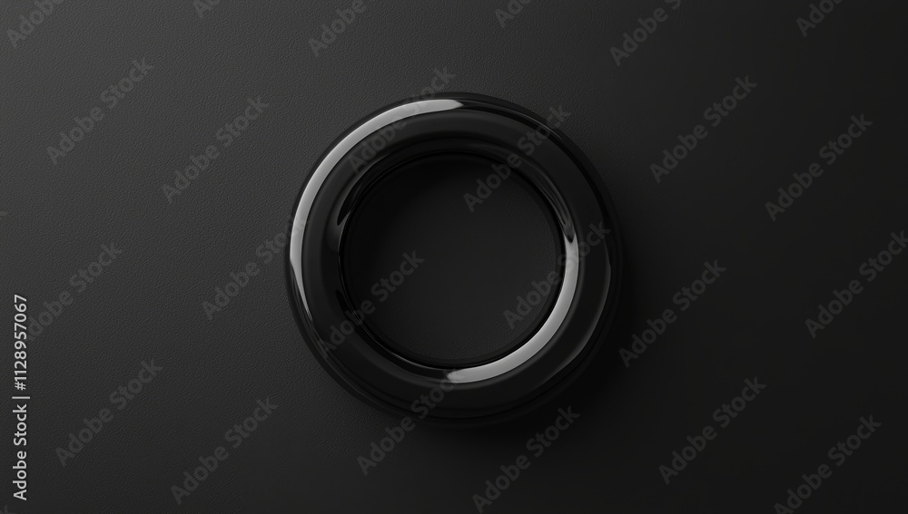 Poster a modern 3d abstract rendering featuring a ring, set against a background with circular geometric sh