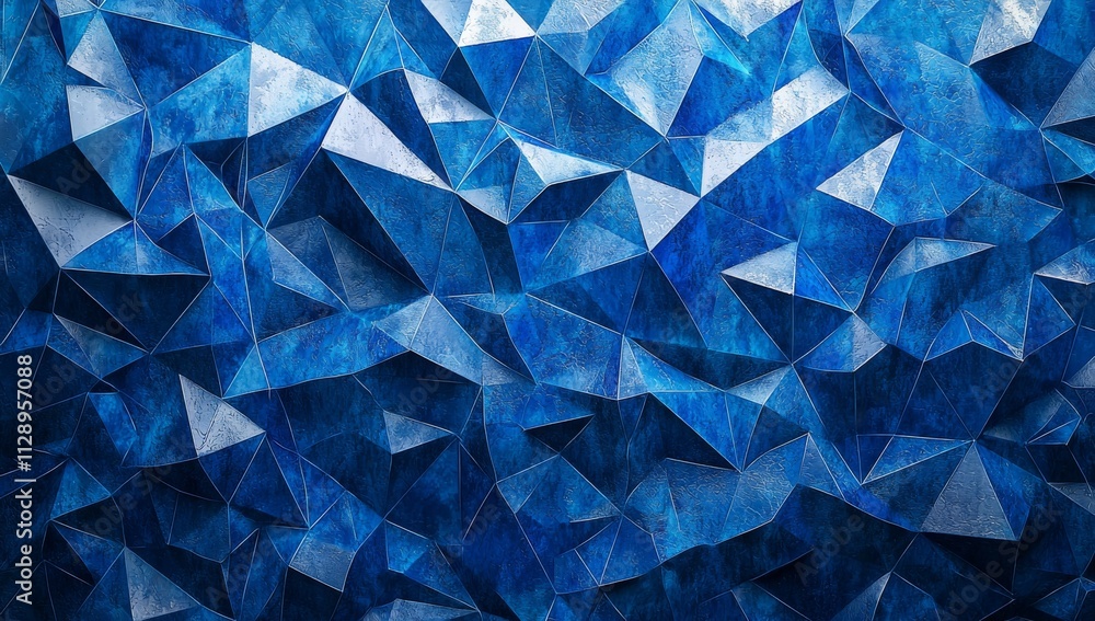 Poster a minimalist 3d rendering of a triangulated surface, featuring a modern background with a futuristic