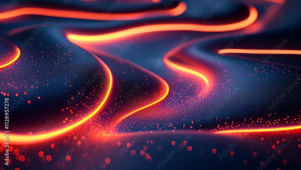 Poster a 3d abstract rendering featuring a smooth surface with lines, ideal for modern backgrounds in poste