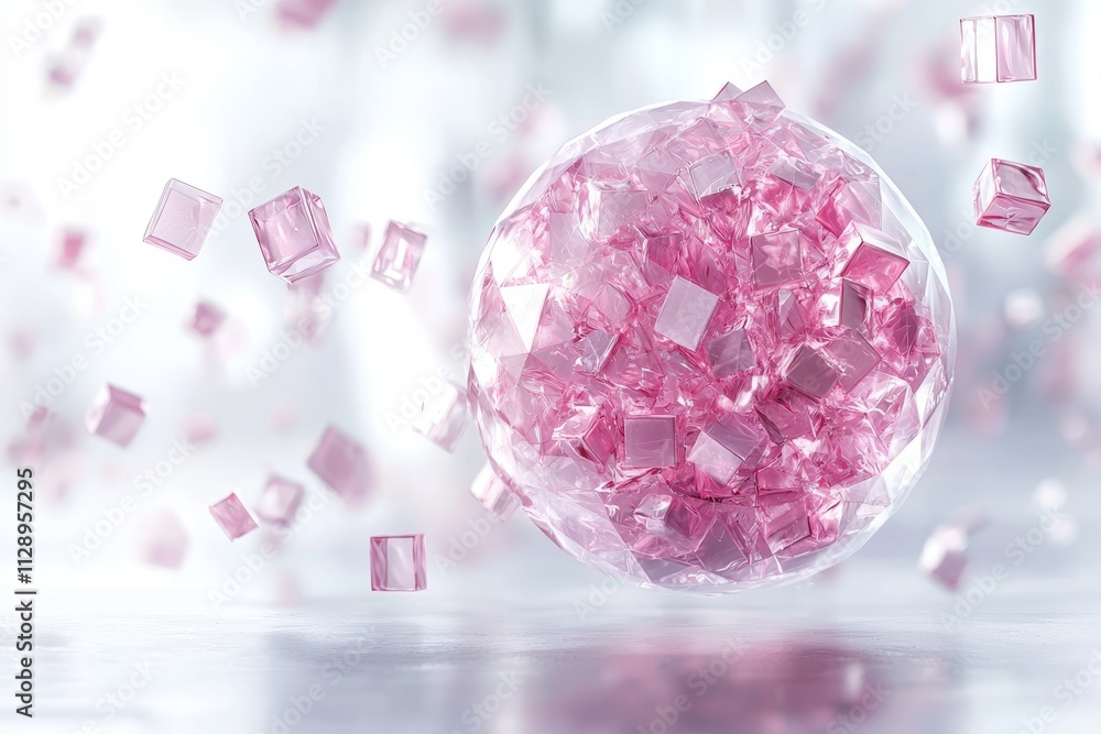 Aufkleber modern 3d rendering of geometric forms, arranged in a cube composition. ideal for use as a backgroun